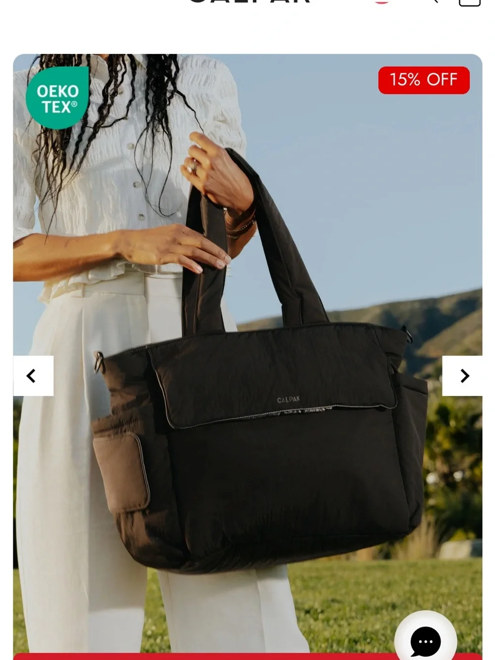 Calpak Quilted Puffer Diaper Tote in black